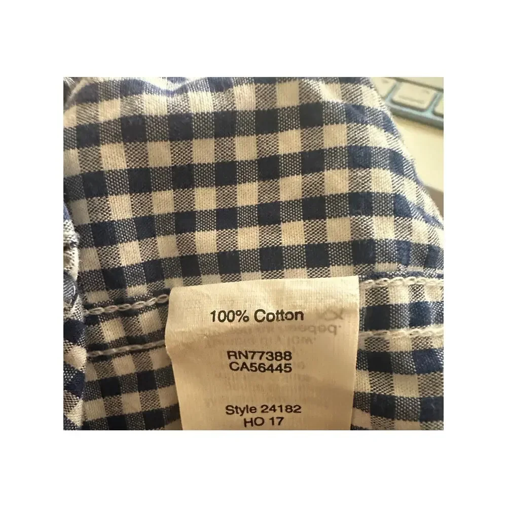 J.Crew Gingham Button Down Shirt Mens M Blue White Check Long Sleeve Cotton Top